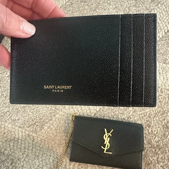YSL Black Clutch with Gold chain - Picture 3 of 10